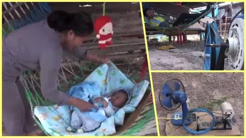 หนุ่มนาสมองใส ค้นกองของเก่า ประดิษฐ์เครื่องไกวเปลเด็กอัตโนมัติ (คลิป)