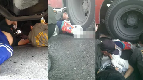 วินาทีสยอง! รถเมล์ 36 ก เบียดจยย.คว่ำ หนุ่มโดนทับขาเละกลางแยกรามคำแหง