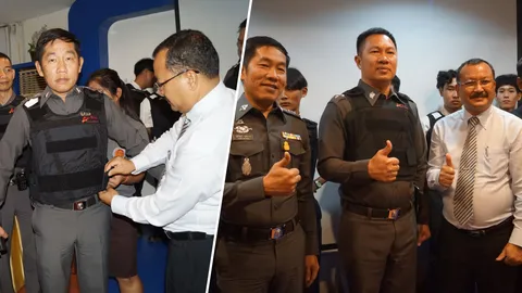 เทคนิคสมุทรปราการ ผลิตเสื้อเกาะนิรภัย มอบ ตร. ใช้ในการปฏิบัติหน้าที่