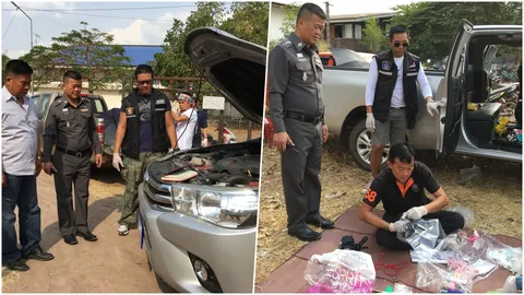 มอบตัวเถอะ! ยึดรถคนร้ายยิง ‘เสี่ยคิม’ พบเสื้อกั๊กตำรวจ เสบียงเพียบ