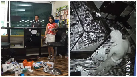 โจรสายทุบ! เจาะผนังส้วมร้าน ลักมือถือ70เครื่อง หนีลอยนวล (คลิป)