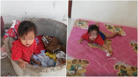 พลเมืองดีสุดทน แฉพ่อขี้เมาขังเด็กหญิงวัย 1 ขวบ ปล่อยให้อดกินอึตัวเอง (คลิป)