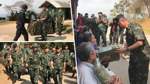 ได้ใจ! ผบ.ทบ. ขึ้นดอยสูง เยี่ยมหน่วยทหาร ณ ฐานปฏิบัติการดอยกิ่วฮุง