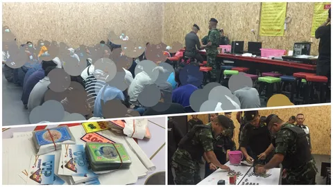 บ่อนเฮียตือสาขา2 ย่านลำลูกกา เปิดท้าทายกฎหมาย ทหารบุกรวบ 118 ผีพนัน