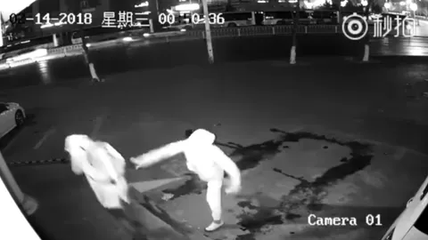 โจรกระจอก! จะพังประตูแต่ปาอิฐพลาด โดนหัวคู่หูสลบล้มทั้งยืน (คลิป)