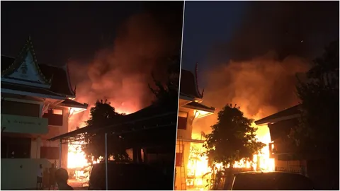 ระทึก ไฟไหม้วัดเสนาสนาราม หวิดลามกุฏิที่ประทับอดีตพระสังฆราชองค์ที่ 18