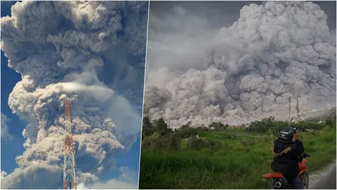 เหมือนยักษ์ตื่น!ภูเขาไฟซินาบุงปะทุครั้งใหญ่ ยกระดับเตือนภัยสูงสุดแล้ว