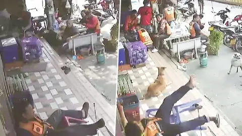 ที่ตรงนี้มีอาถรรพ์! แห่แชร์คลิป 'เก้าอี้มหัศจรรย์' ทำพี่วินต้องเจ็บตัว (คลิป)