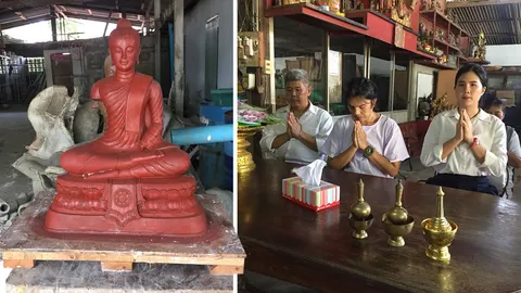 ครอบครัวทำบุญหล่อพระ อุทิศให้ 'น้องเมย' แม่รับรู้ ลูกมากราบลา