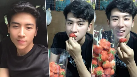 พิกัดแซ่บ! เปิดวาร์ปพ่อค้าสตรอว์เบอร์รี่หล่อ แค่ขยิบตาสาวๆก็ใจละลาย (คลิป)