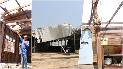 หนีตายสุดชีวิต!! พายุฝน-ลูกเห็บถล่มกำแพงเพชร บ้านพัง 300 หลัง