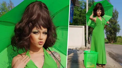 ซักผ้าให้ดูแพง! นางแบบสายถึกเดินสวยๆ หอบหิ้วตะกร้า สุดท้ายเป็นไงต้องชม (คลิป)