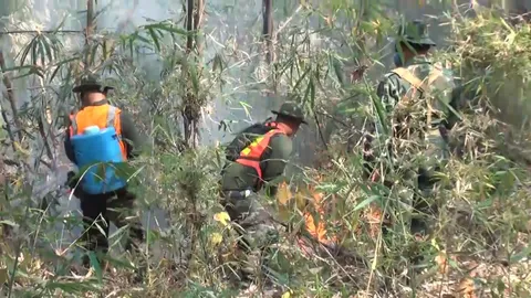 ผวจ.ลำปาง สั่งปิดป่า 7 วัน หลังต้องระดมพลเร่งดับไฟป่าดอยพระบาท