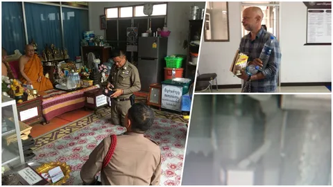 รวบฝรั่งตกอับ งัดตู้บริจาคเงินวัด ถูก ตร.ตามรวบถึงเกสต์เฮาส์