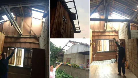 พายุถล่มพะเยา ทำบ้านเรือนใน อ.เมือง เสียหายกว่า 50 หลัง