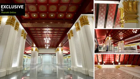 ภาพสถานีรถไฟฟ้าสนามไชย งามหยดย้อยเหมือนท้องพระโรง