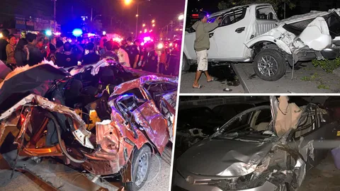 กระบะ-ข้ามเกาะ ชนสาวยาริสคาที่ โดนวีออสเจ็บอีก3 หักหลบ-กะทันหัน