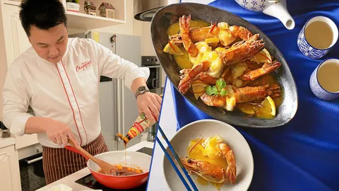 กุ้งซอสส้ม by เชฟกิ๊ก จากร้านอาหารเลิศทิพย์ วังหิน