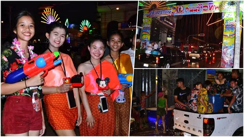 เริ่มแล้ว!! สงกรานต์กลางคืน เมืองจันท์ ออเจ้าแต่งชุดไทยสาดน้ำ