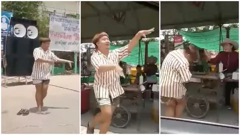 แม่ค้าขอมา! สงกรานต์มันร้อน คนน่ารัก จัดให้ออกสเตปเต้นไม่กลัวแดด (คลิป)