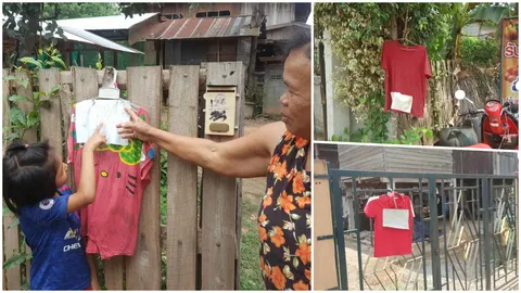 แห่แขวนเสื้อแดงกัน 'ผีแม่ม่าย' ออกล่าเหยื่อผู้ชาย ทั้งหมู่บ้าน (คลิป)