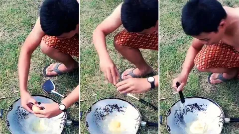 ร้อนอะไรเบอร์นี้! ท้าทดลองตั้งกระทะตากแดดเมษาฯ ทอดไข่สุกไม่ต้องพึ่งแก๊ส