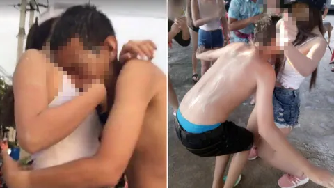 ชาวเน็ตสุดยี้! รุมสวด 'หนุ่ม' คาบแบงก์ร้อย นัวเนียซุกไซ้อกสาว (คลิป) 