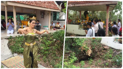 แห่บวงสรวงพญานาคราช พบ ‘รู’ บนยอดเขาที่อุทัยฯ กราบไหว้ให้โชค 