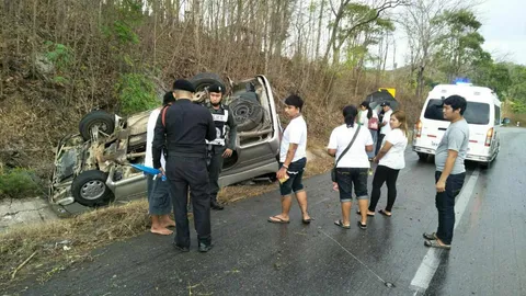 รถตู้ไฮโซพม่าคว่ำแม่สอด เจ็บ 8 ข้ามมาไหว้พระ ยังดีที่รัดเข็มขัด 