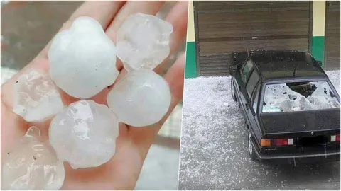 โอ้แม่เจ้า! นาทีพายุฝน ลูกเห็บใหญ่เท่าไข่นกพิราบ ถล่มจีน เสียหายอื้อ (คลิป)