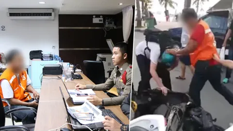 อารมณ์ชั่ววูบ! วินมอเตอร์ไซค์พัทยา รับผิดเตะหน้าฝรั่ง ฉุนโดนด่าหยาบ