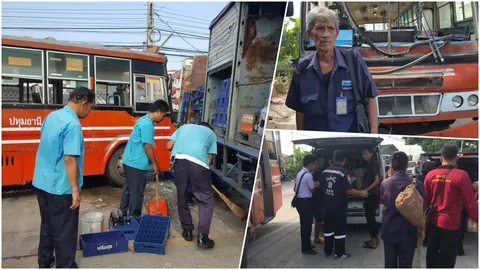 เมล์ส้มปากเกร็ด-ปทุมฯ ชนเปรี้ยงรถบรรทุกน้ำอัดลม เจ็บเป็นสิบ