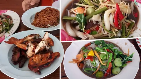 ส้มตำด๊องแด๊งยายยัง เมืองเลย แซ่บ!ขนมจีนอวบ... น้ำผักสะทอนเลิศรส