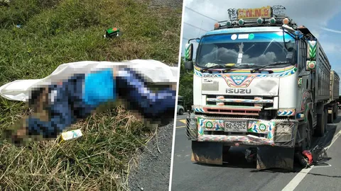 นาทีสยอง! บรรทุกพ่วงชน จยย.ตัดหน้า เฒ่า 75 ดับคาที่ 1 ราย