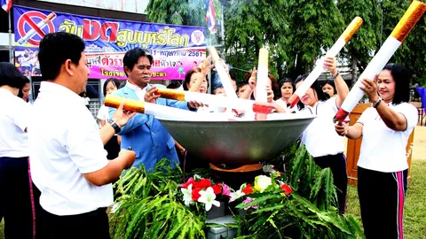 ร.ร.อนุบาลยะลา รวมพลังออกกำลัง ต่อต้านสูบบุหรี่