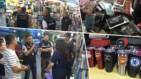 ปอศ.บุกจับสินค้าปลอมและสินค้าเลียนแบบการค้า ตลาดดังเมืองหาดใหญ่