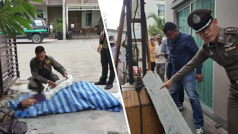 หนุ่มก่อสร้างชะตาขาด! โซ่เกี่ยวเหล็กขาด เสาเข็มกระแทกหัวยุบดับอนาถ