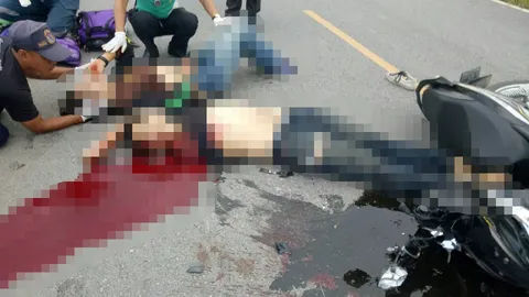 จยย.หลุดโค้งชนหกล้อที่พิษณุโลก คนขี่แขนขาดกระเด็นดับคาที่ 1 สาหัส 1