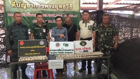 จับหนุ่มลาว ลอบขนงาช้างแปรรูป น้ำหนักกว่า 3 กก. อ้างถูกจ้างมาส่งของแทน