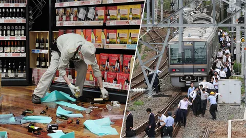 แผ่นดินไหว 5.3 เขย่าโอซากา รถไฟหยุดให้บริการชั่วคราว