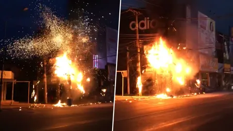 เสียงระเบิดดังสนั่น! เพลิงไหม้สายไฟ ถ.นิมมานฯ ซอย 2 ลุกลามหนักน่ากลัว (คลิป)