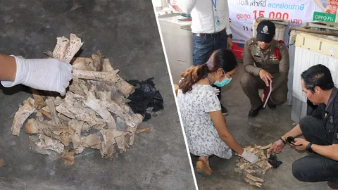 ร้านขายเครื่องซักผ้าช็อก พบกระดูกอยู่ในเครื่อง หลังได้กลิ่นมานาน