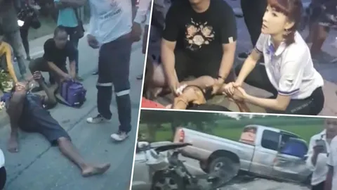 ชาวเน็ตชม! จั๊กกะบุ๋ม-เฟี้ยวฟ้าว-ทีมงาน หยุดช่วยคนรถชน นอนเจ็บกลางถนน