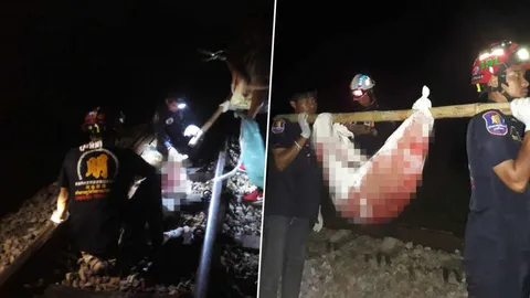 รถไฟชนร่างแหลก หนุ่มใหญ่บางสะพาน คนขับอ้างโผล่ตัดหน้ากระชั้นชิด