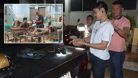 เบิ้ลรถใส่กันชนวนเหตุเปิดศึกวางมวย ก่อนชักปืนยิงใส่อริเจ็บ 2ราย