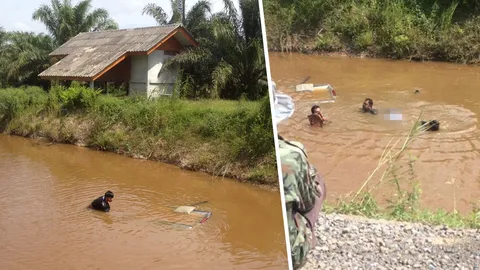 ลูกชายควบกระบะตกคลอง รถจมมิด เจ้าของสวนปาล์มเมืองคอนดับ