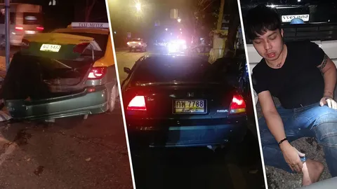 รับดื่มแต่ไม่เมา หลานเทพเทือก มีเรื่องแท็กซี่ คว้าไม้ฟาดรถ ซวยโดนการ์ดรุม