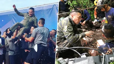 อุ้ม ผบ.ตร. ในเครื่องแบบ หลังร่วมยินดีรุ่นน้อง จบหลักสูตรสืบสวน