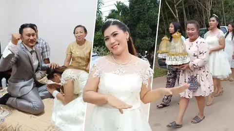 งานแต่งชื่นมื่น! ‘เจ้าสาว2018’ ตั้งขบวนแห่หอบสินสอดไปขอเจ้าบ่าว (คลิป)