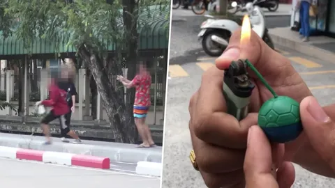 มาอีกแล้ว! จวกกลุ่มโจ๋ทำคลิปเรียกยอด โยนระเบิดปลอมให้คนวิ่งหนี